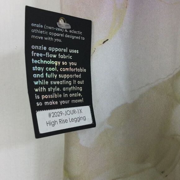 Onzie Womens White Journey Printed High-Rise Wide Waist Legging Pants Sz 1X NWT - Picture 6 of 10